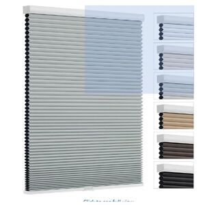 Changshade Cellular Shades Cordless Blinds Blackout 13 x 72 Inch shade Gray